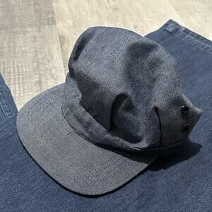 Vintage 1960s Seafarer Sanforized Denim Hat Size 6 3/4 Made In USA Washable 70’s